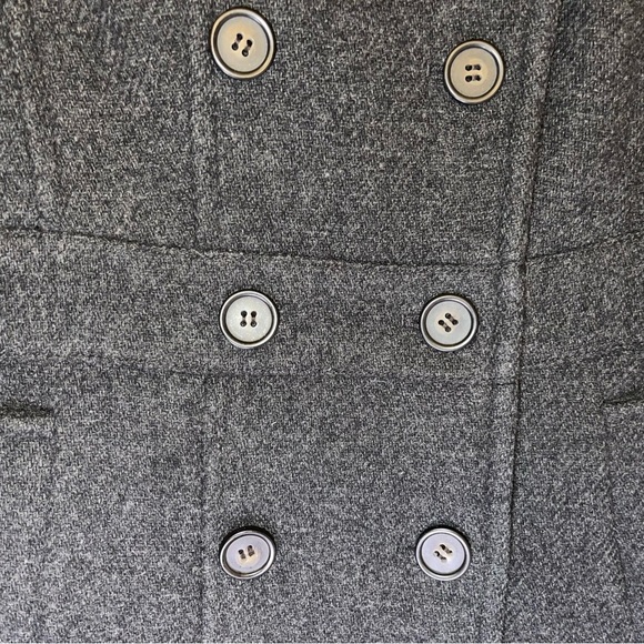 J. Crew Charcoal Dark Gray Stadium Cloth Nello Gore Wool Blend Pea Coat - Picture 9 of 11